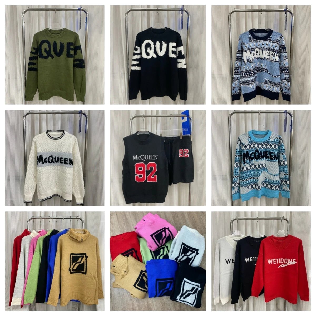 McQueen Colorful Knit Sweaters and Tops Set