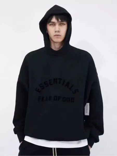 Fear of God Essentials Arch Logo Black Crewneck Sweatshirt - 7
