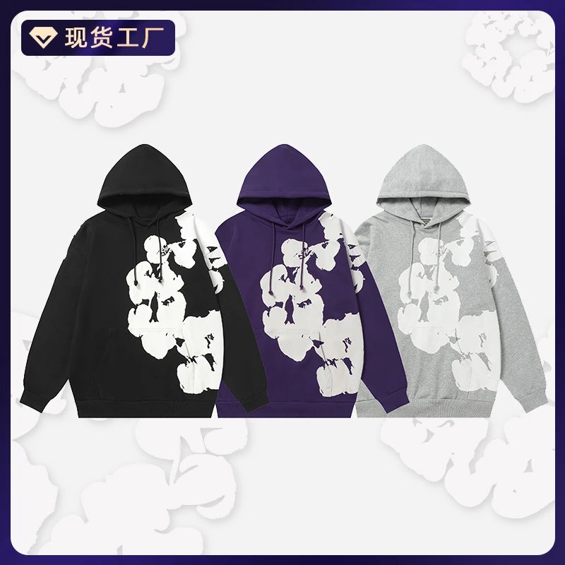 Floral Print Heavy Cotton Hoodie