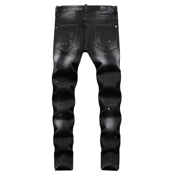 Dsquared2 Distressed Black Paint-Splatter Jeans - 4