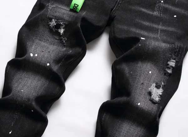 Dsquared2 Distressed Black Paint-Splatter Jeans - 12