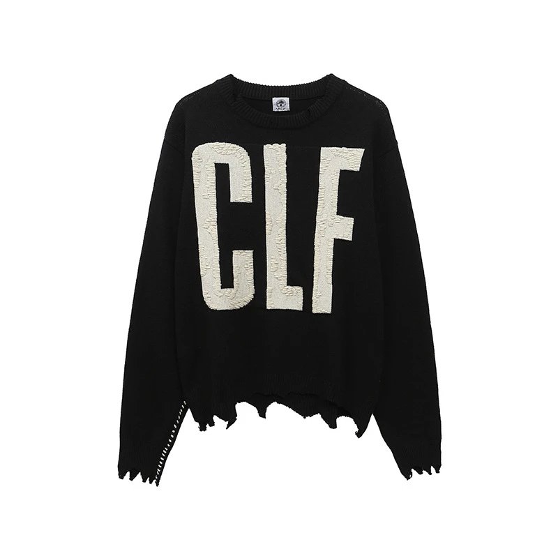 S.M Letter Pattern Knit Crew Neck Sweater photo 3