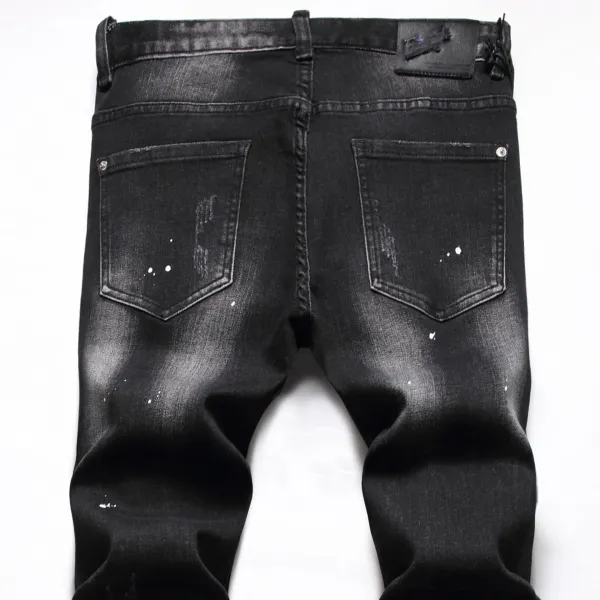 Dsquared2 Distressed Black Paint-Splatter Jeans - 6