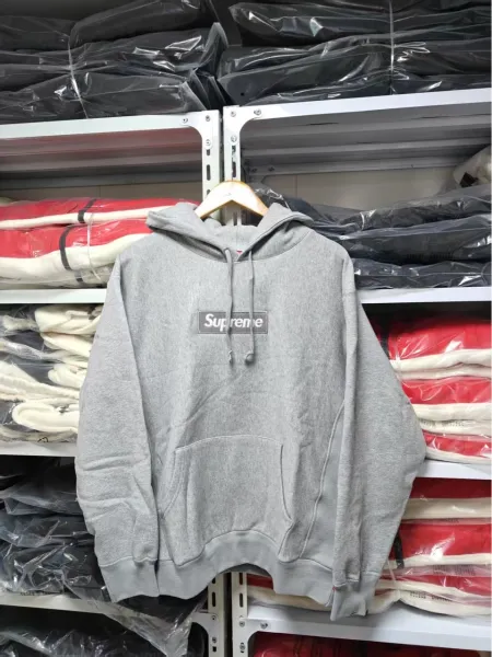 Supreme Box Logo Color-Block Hoodie Red/Brown - 4