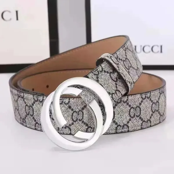 Gucci GG Marmont Belt Gray Monogram Leather Belt - 1