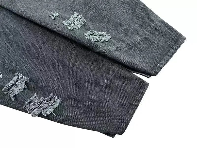 Enfants Riches Déprimés Distressed Denim Work Jacket Black - 9