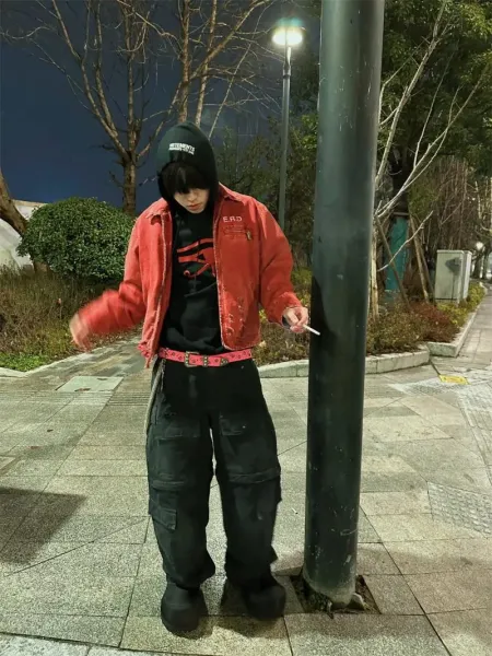 E.R.D. Distressed Red Workwear Jacket - 11