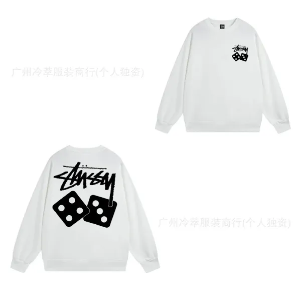 Stüssy Dice Print Crewneck Sweatshirt White - 1