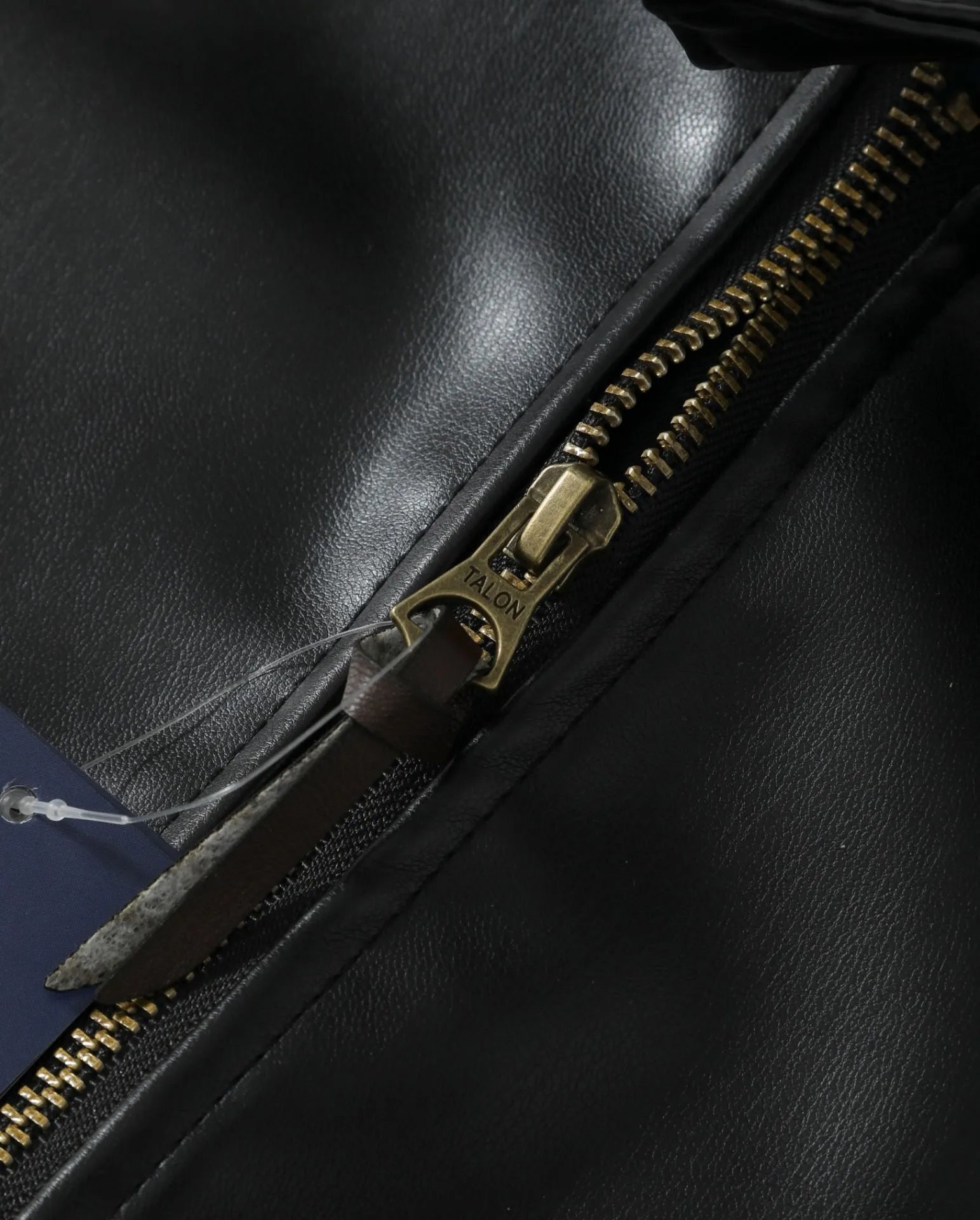 Classic Zip Collar Leather Jacket photo 7