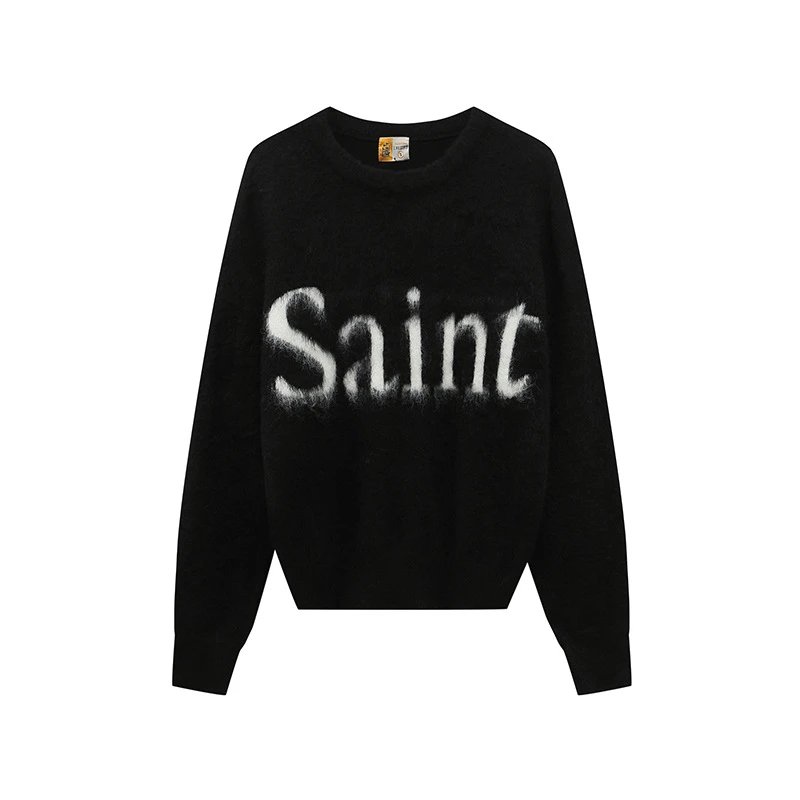 S.M Letter Pattern Knit Crew Neck Sweater photo 2