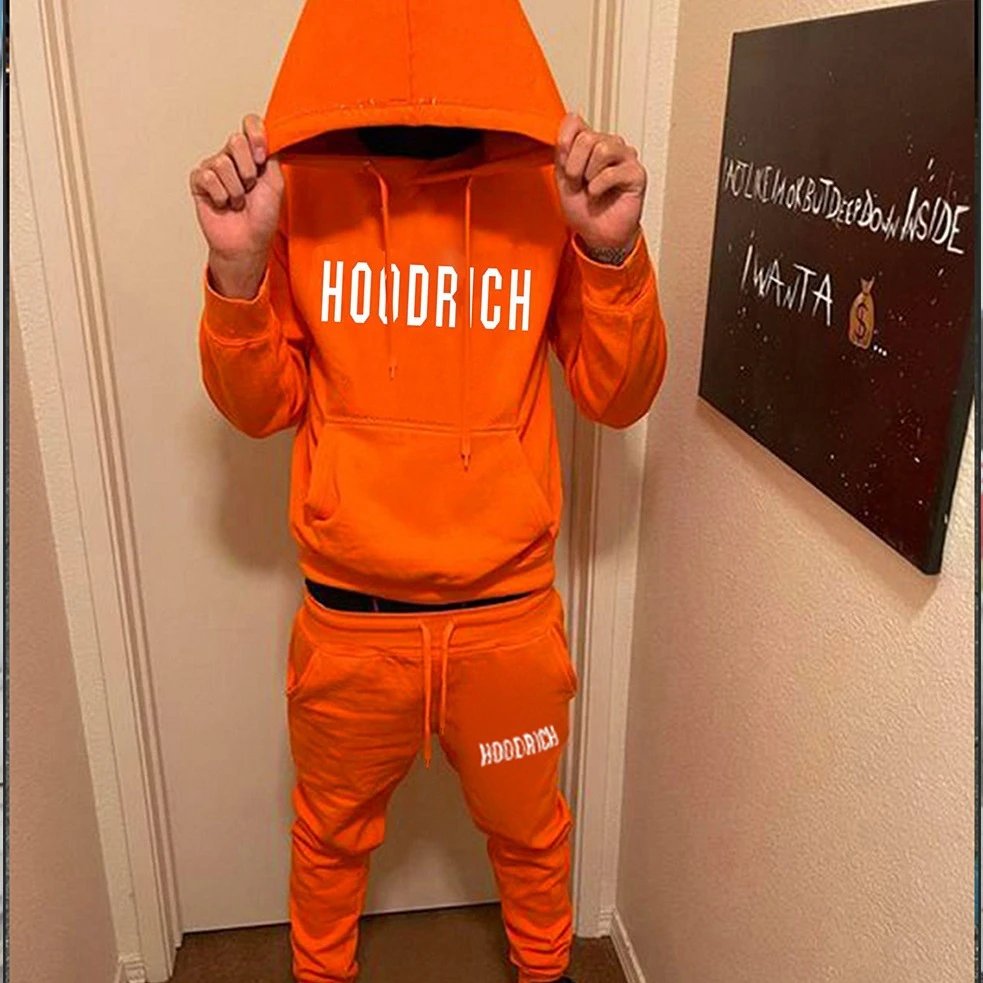 Letter Print Hoodie Tracksuit