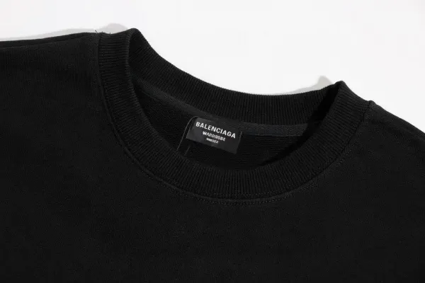 Balenciaga Logo Print Hoodie Black and White - 19