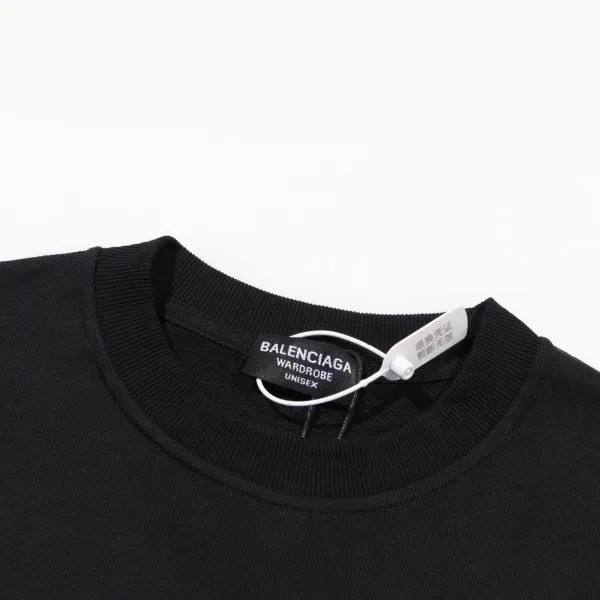Balenciaga Logo Print Hoodie Black and White - 27