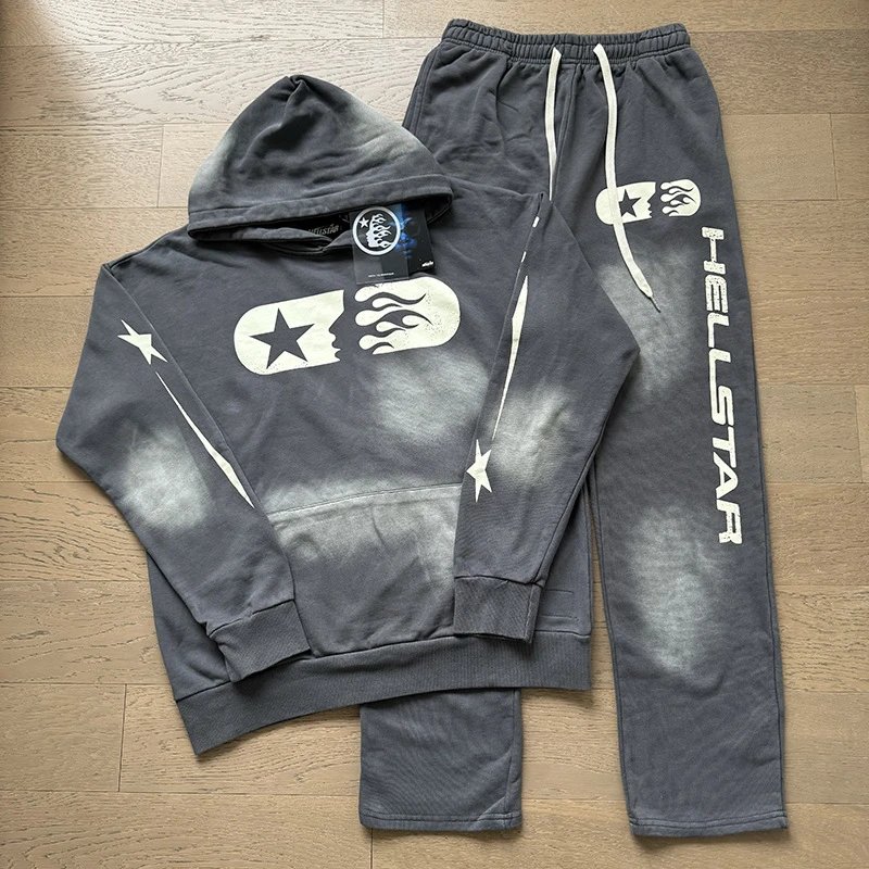 Hellstar X-Flame Black Multicolor Hoodie and Sweatpants Set - 12