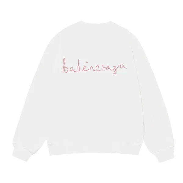 Balenciaga Script Logo White Hoodie - 1