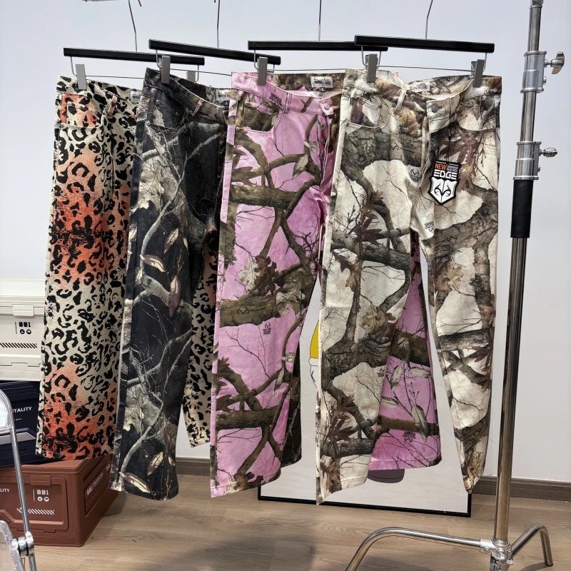 Stüssy x Big Dl Jeans Leopard Print Gradient Washed Denim Jeans - 5