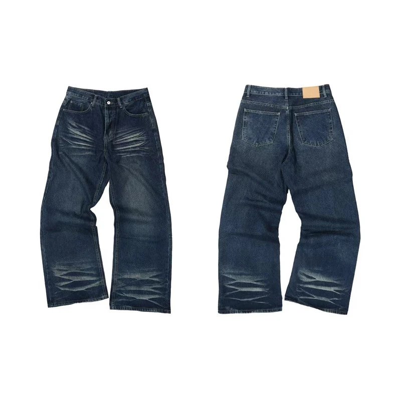 Washed Splatter Distressed Wide-Leg Jeans photo 5