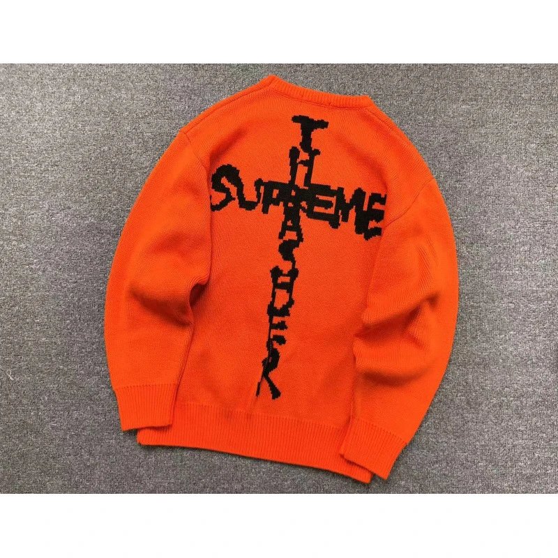 Supreme Cross Knit Sweater Orange - 1