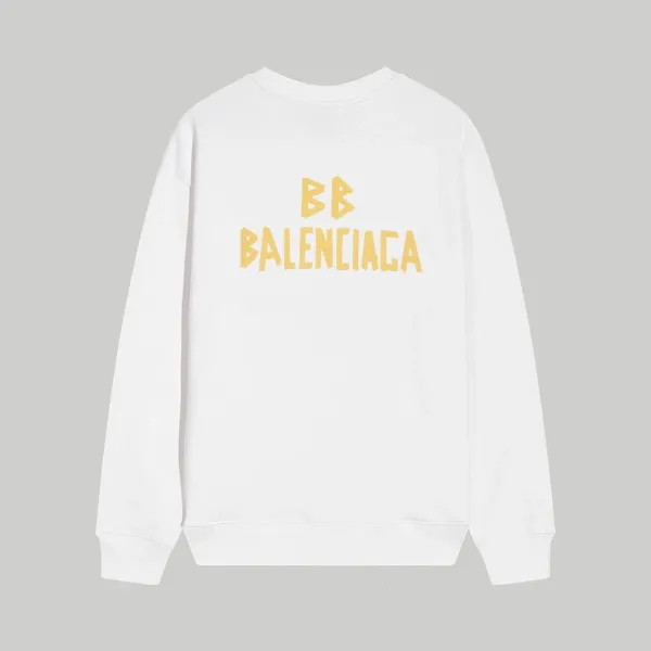 Balenciaga BB Logo Print White Hoodie - 1