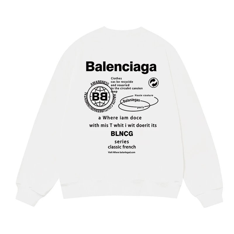 Balenciaga BLNCG Classic French White Hoodie - 1