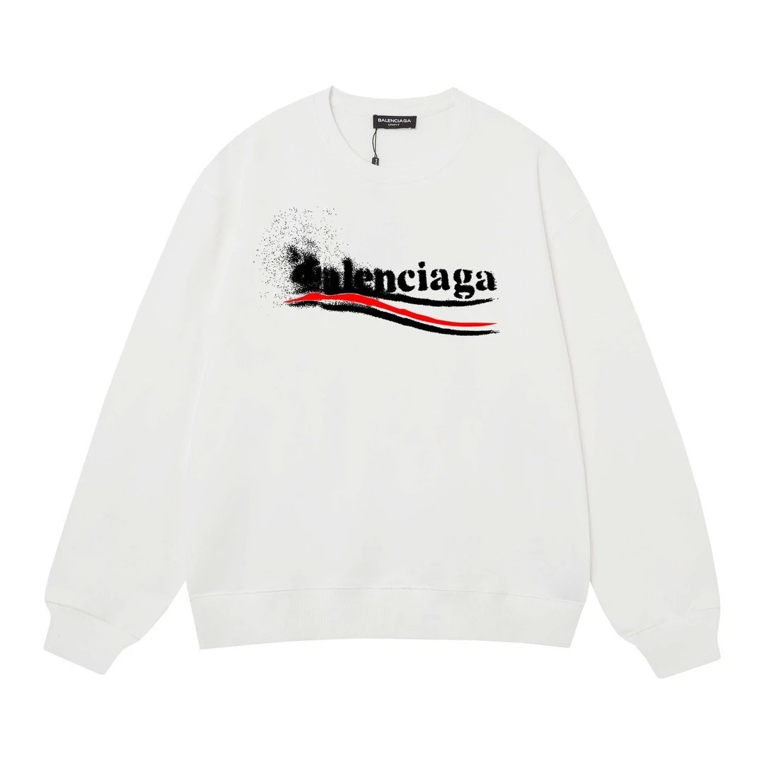 Balenciaga Spray Logo White Hoodie - 1