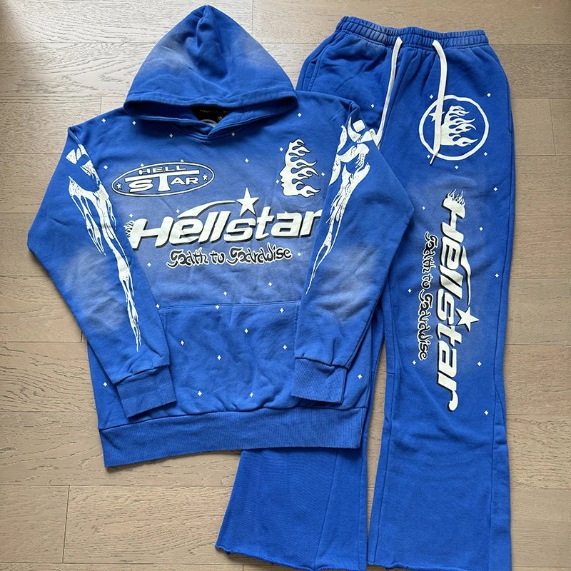 Hellstar X-Flame Black Multicolor Hoodie and Sweatpants Set - 7