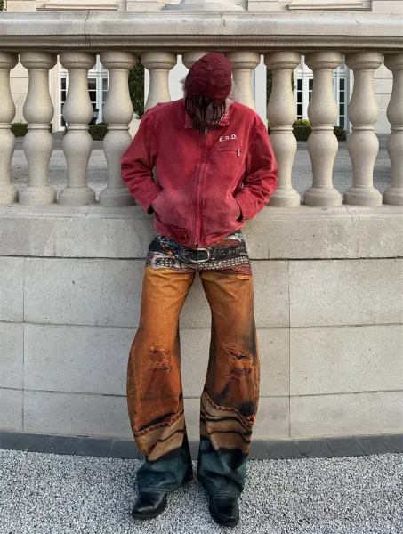 E.R.D. Distressed Red Workwear Jacket - 9