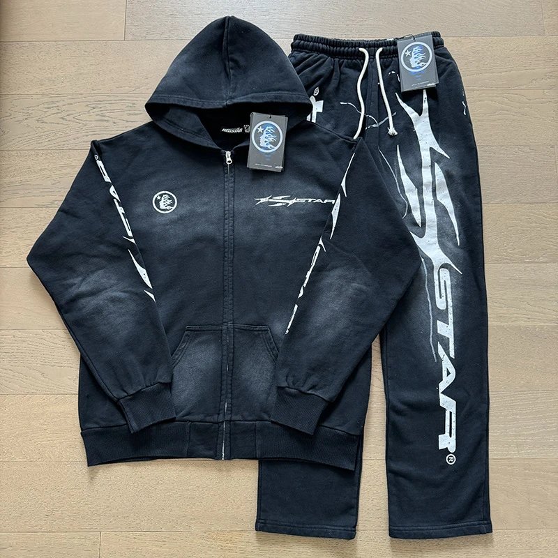 Hellstar X-Flame Black Multicolor Hoodie and Sweatpants Set - 16
