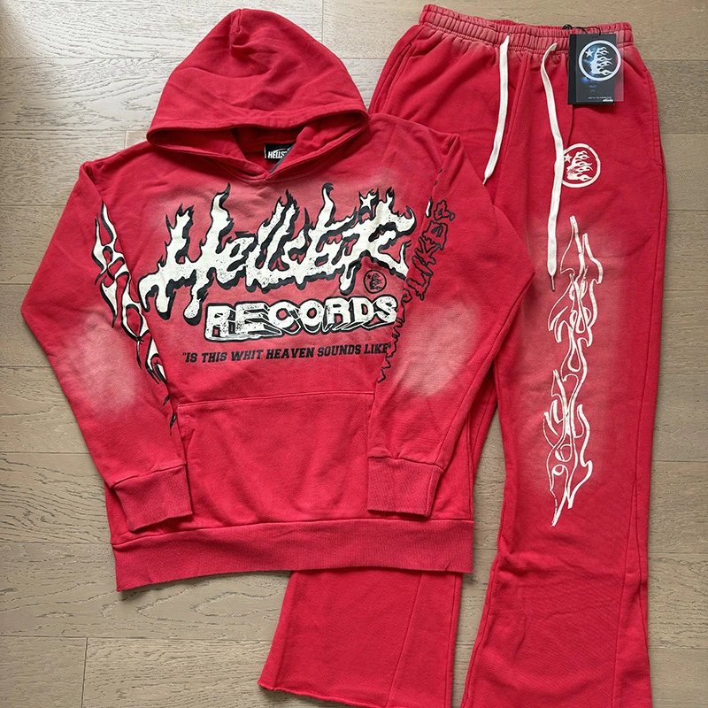 Hellstar X-Flame Black Multicolor Hoodie and Sweatpants Set - 9