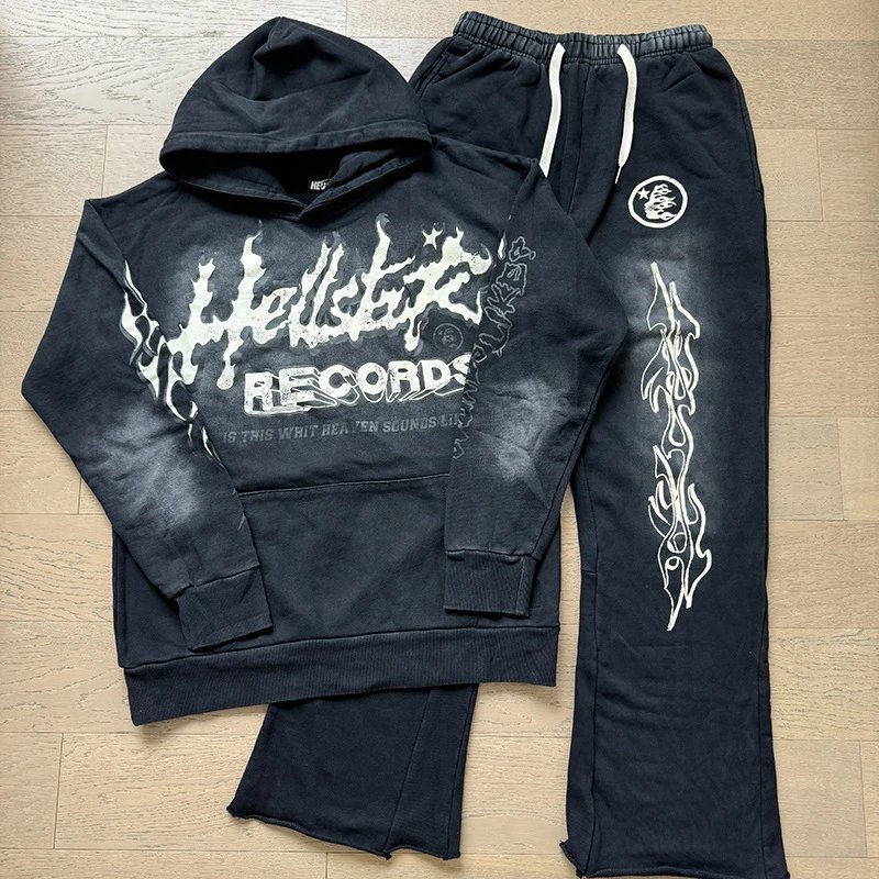Hellstar X-Flame Black Multicolor Hoodie and Sweatpants Set - 10