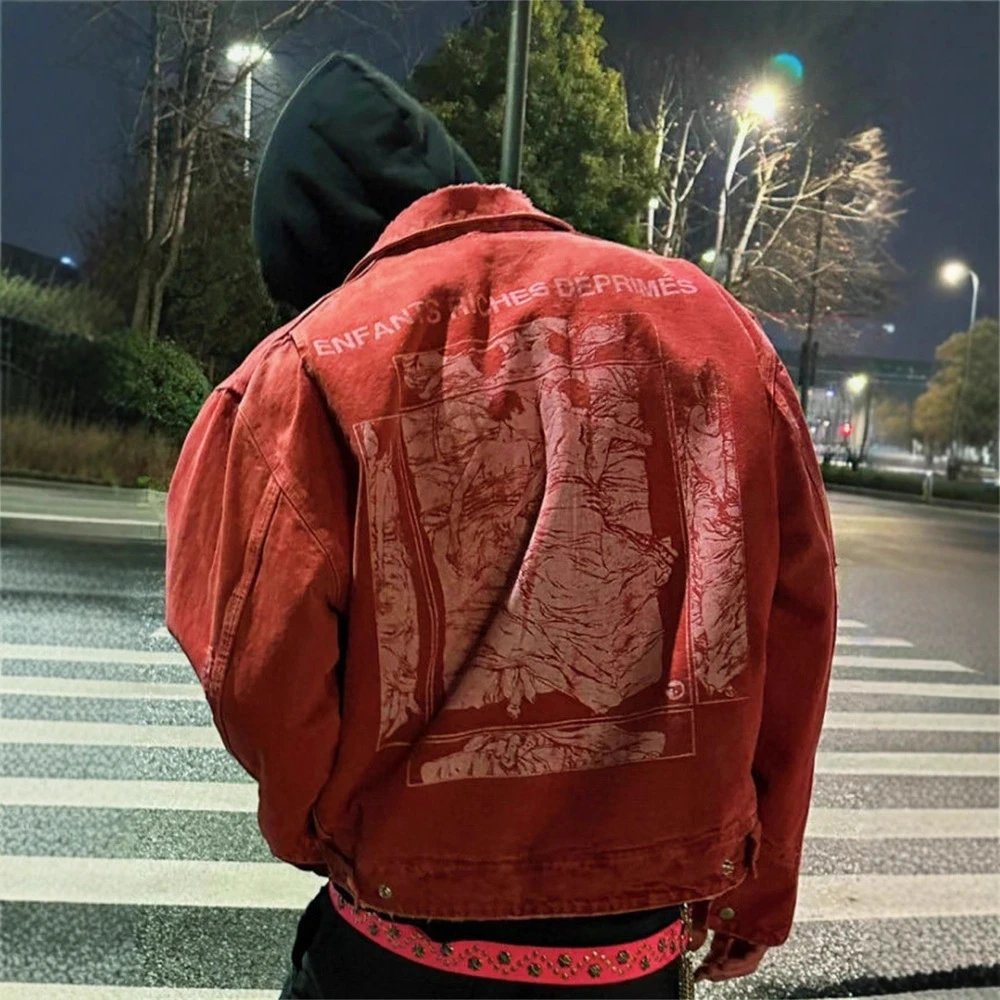 E.R.D. Distressed Red Workwear Jacket
