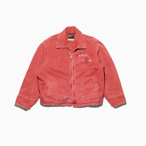 E.R.D. Distressed Red Workwear Jacket - 1