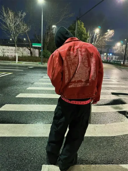 E.R.D. Distressed Red Workwear Jacket - 12