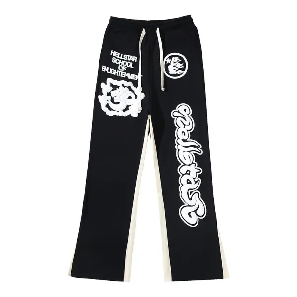Hellstar Pink Flame Graphic Sweatpants Black - 15