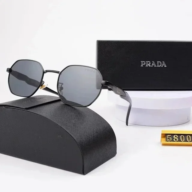 Prada Eyewear Sunglasses with round or geometric metal frames product detail image 8