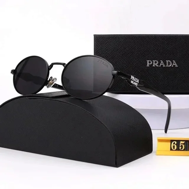 Prada Eyewear Sunglasses with round or geometric metal frames product detail image 3