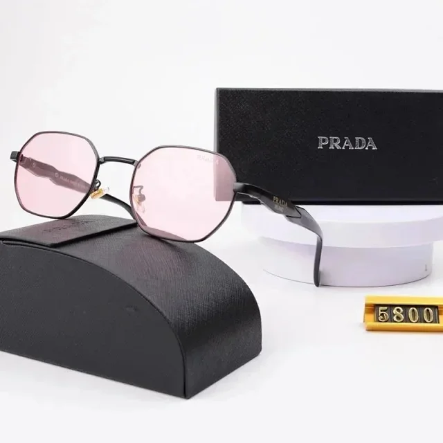 Prada Eyewear Sunglasses with round or geometric metal frames product detail image 6