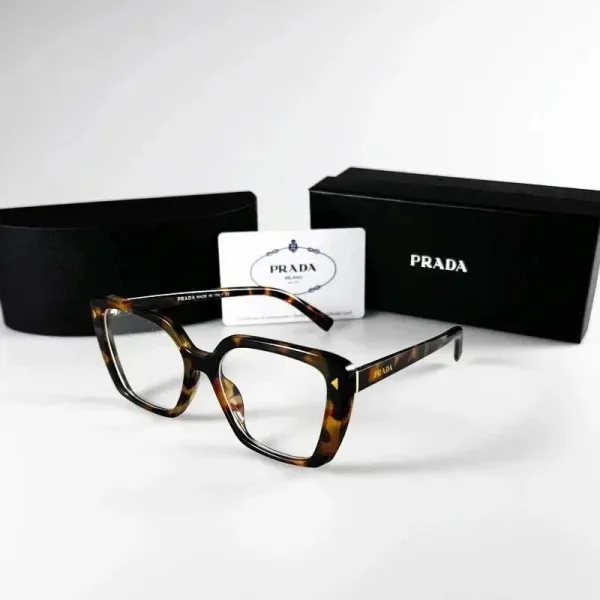 Prada Octagonal Gold-Frame Sunglasses with Gray Lenses - 12