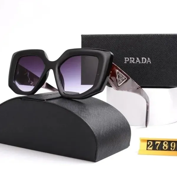 Prada Octagonal Gold-Frame Sunglasses with Gray Lenses - 28