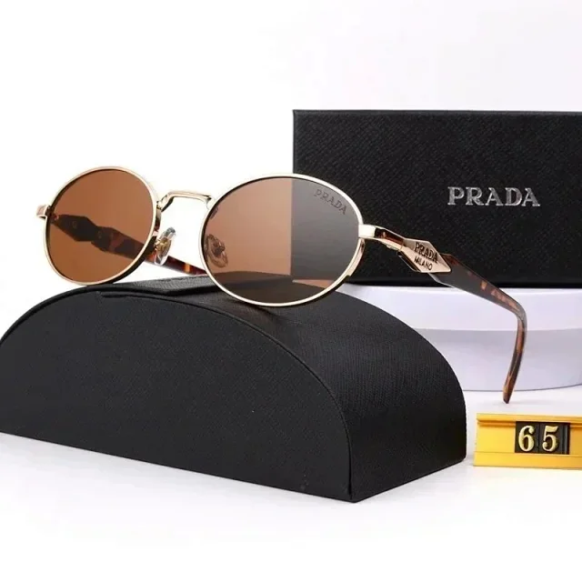 Prada Eyewear Sunglasses with round or geometric metal frames product detail image 4