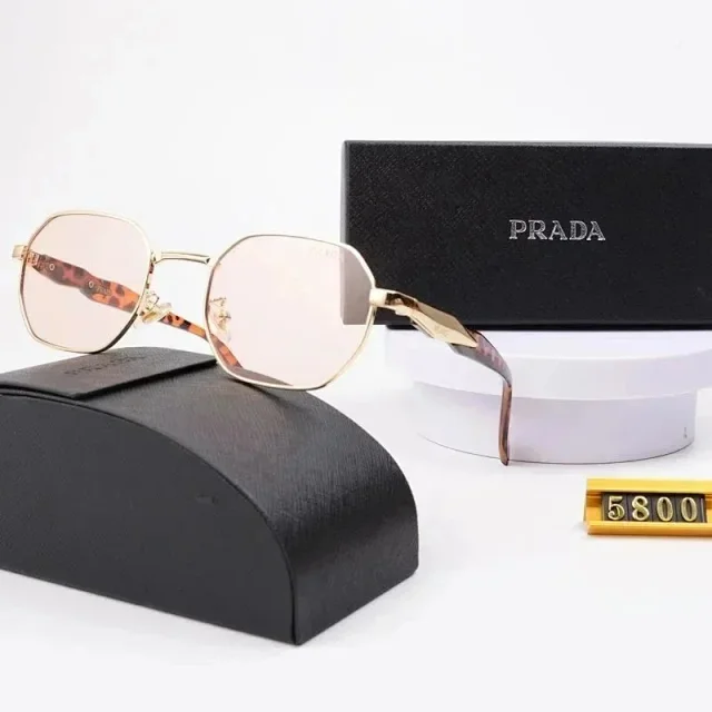 Prada Eyewear Sunglasses with round or geometric metal frames product detail image 7