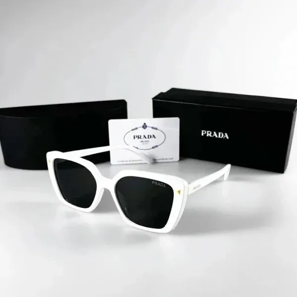Prada Octagonal Gold-Frame Sunglasses with Gray Lenses - 16