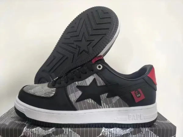 A Bathing Ape x HUGO BAPE STA Low Black/Gray/Red Sneakers - 1
