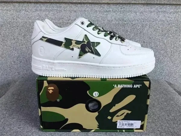 A Bathing Ape Bape Sta Camo White Sneakers - 13