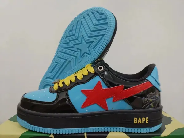 A Bathing Ape BAPE STA Low Blue Red Star Sneakers - 1
