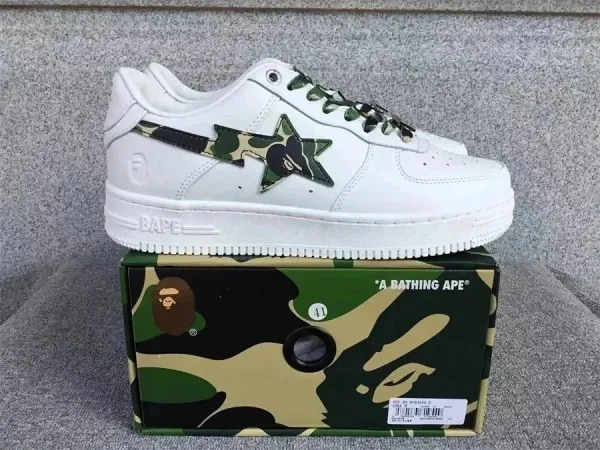 A Bathing Ape Bape Sta Camo White Sneakers - 1
