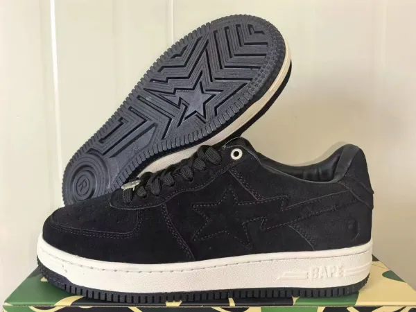 A Bathing Ape Bape Sta Suede Black Sneakers - 1