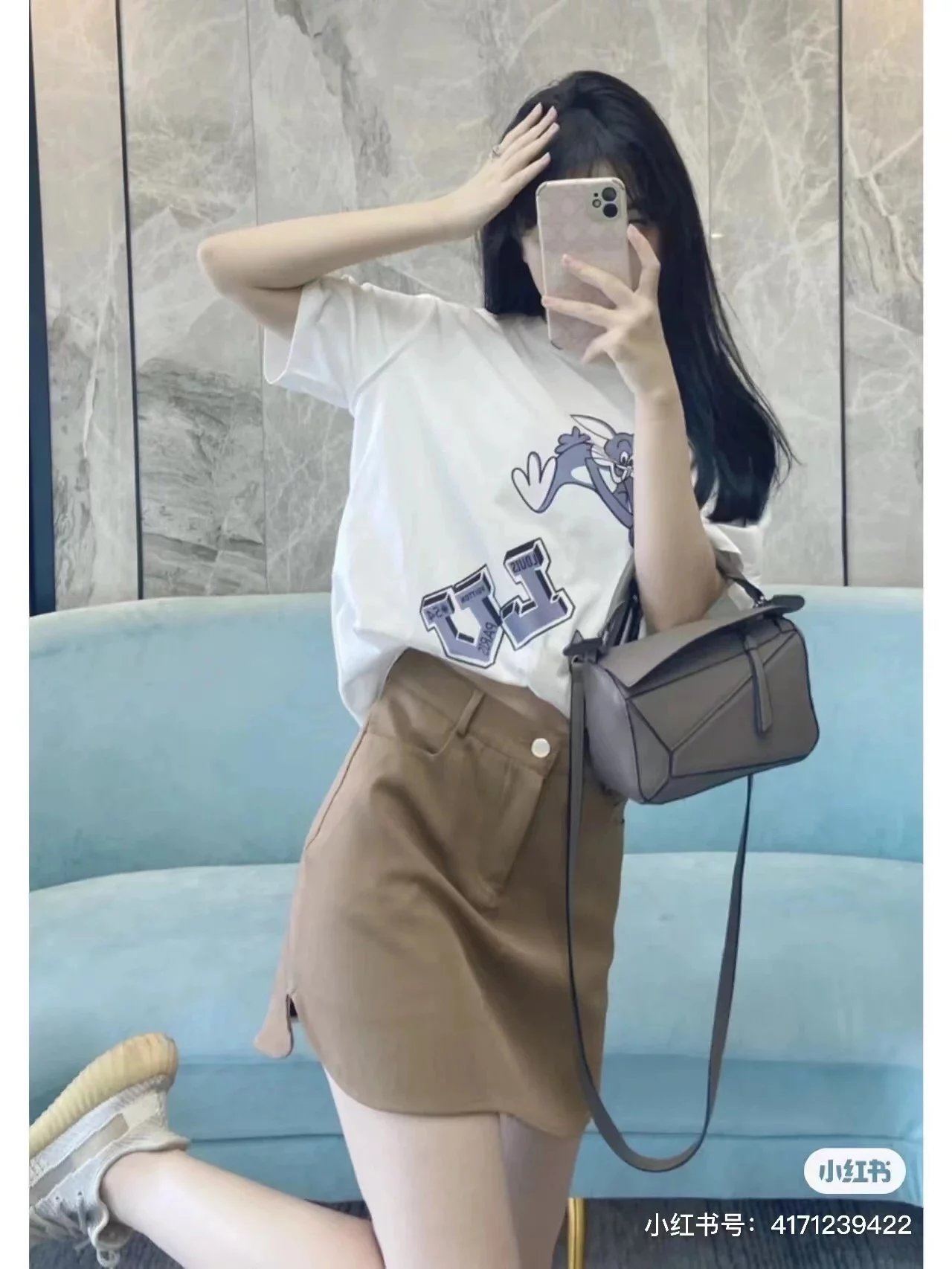 Spot free shipping super eye-catching funny rabbit element summer limited edition Rabbit Bags printed short sleeved T-shirt