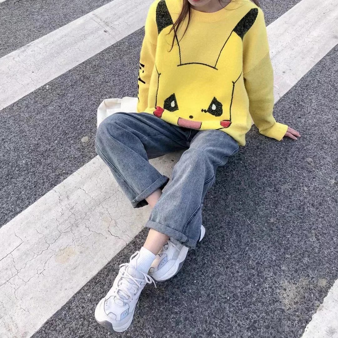 Pokémon Collaboration Puffed Crew Neck Sweater