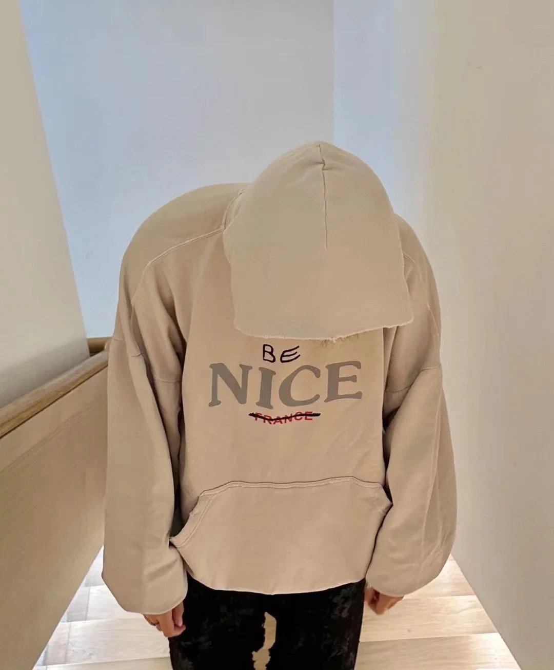 Paris Nice Distressed Printed Hoodie